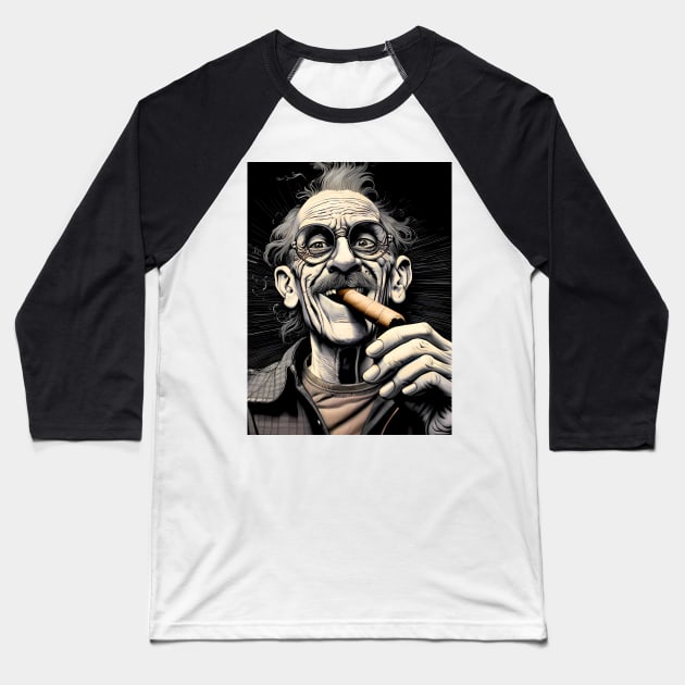 Cigar Smoker: Burning Issues; Missing My Two Front Teeth Baseball T-Shirt by Puff Sumo